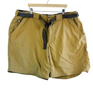 Duluth Trading Quick Dry On The Fly Cargo Shorts 2XL Khaki Belted Hiking Outdoor